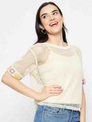 Madame Ladies Western Top F/S M5S18555 275 Ivory