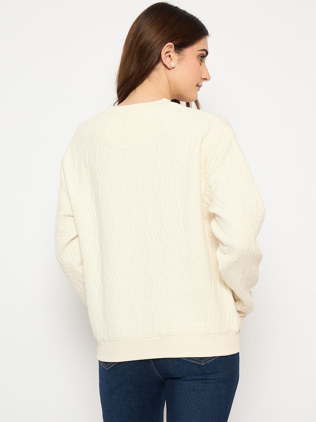 Madame Ladies Western Sweat Shirt M4W22704 1 Off White