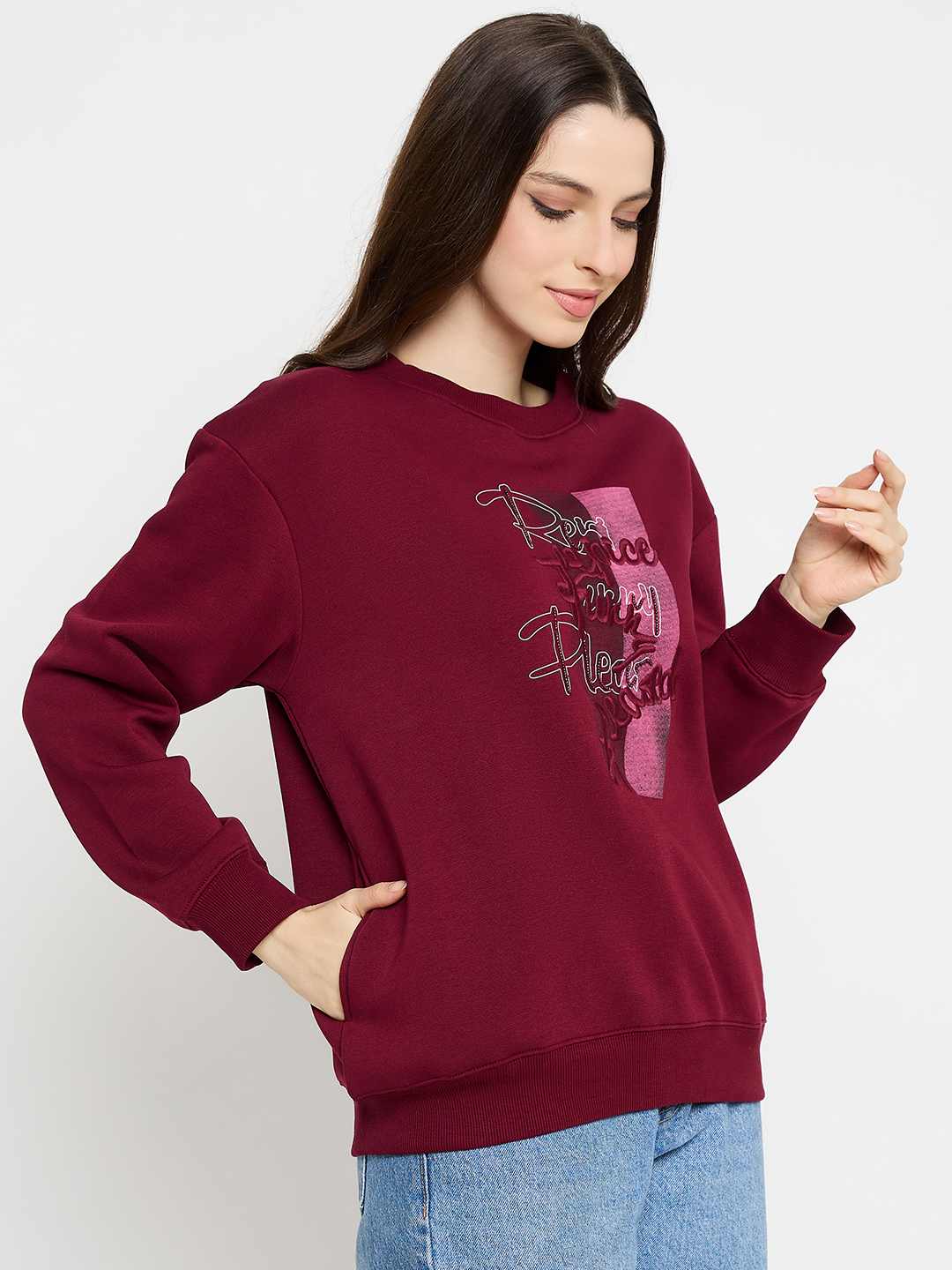Madame Ladies Western Sweat Shirt M5W22231 045 Wine