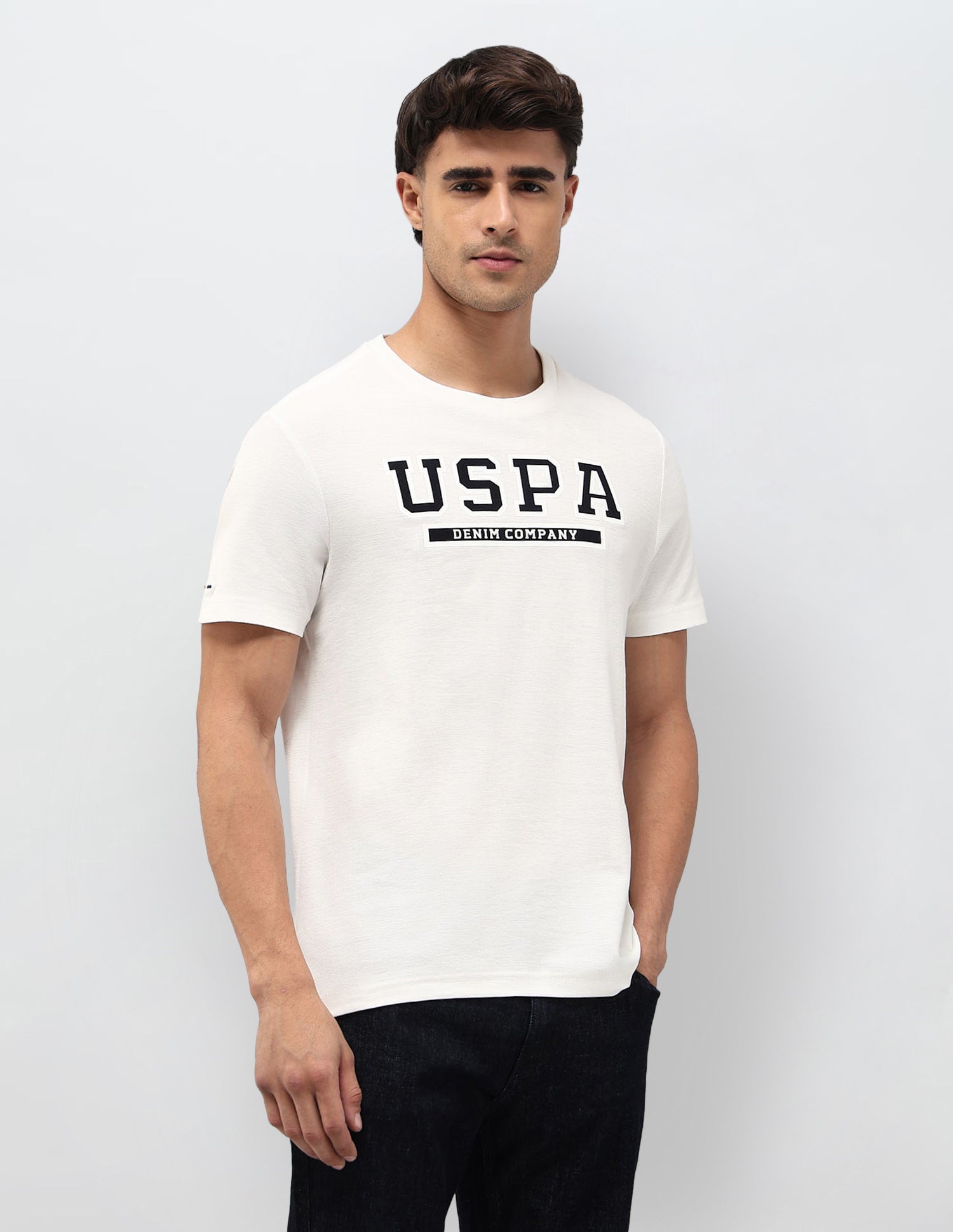 U.S.Polo Mens T-Shirt F/S Udtsh3809 Off White