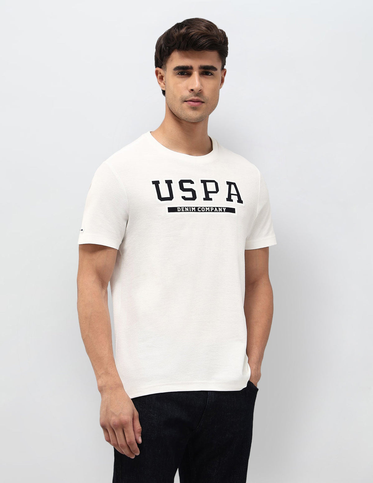 U.S.Polo Mens T-Shirt F/S Udtsh3809 Off White
