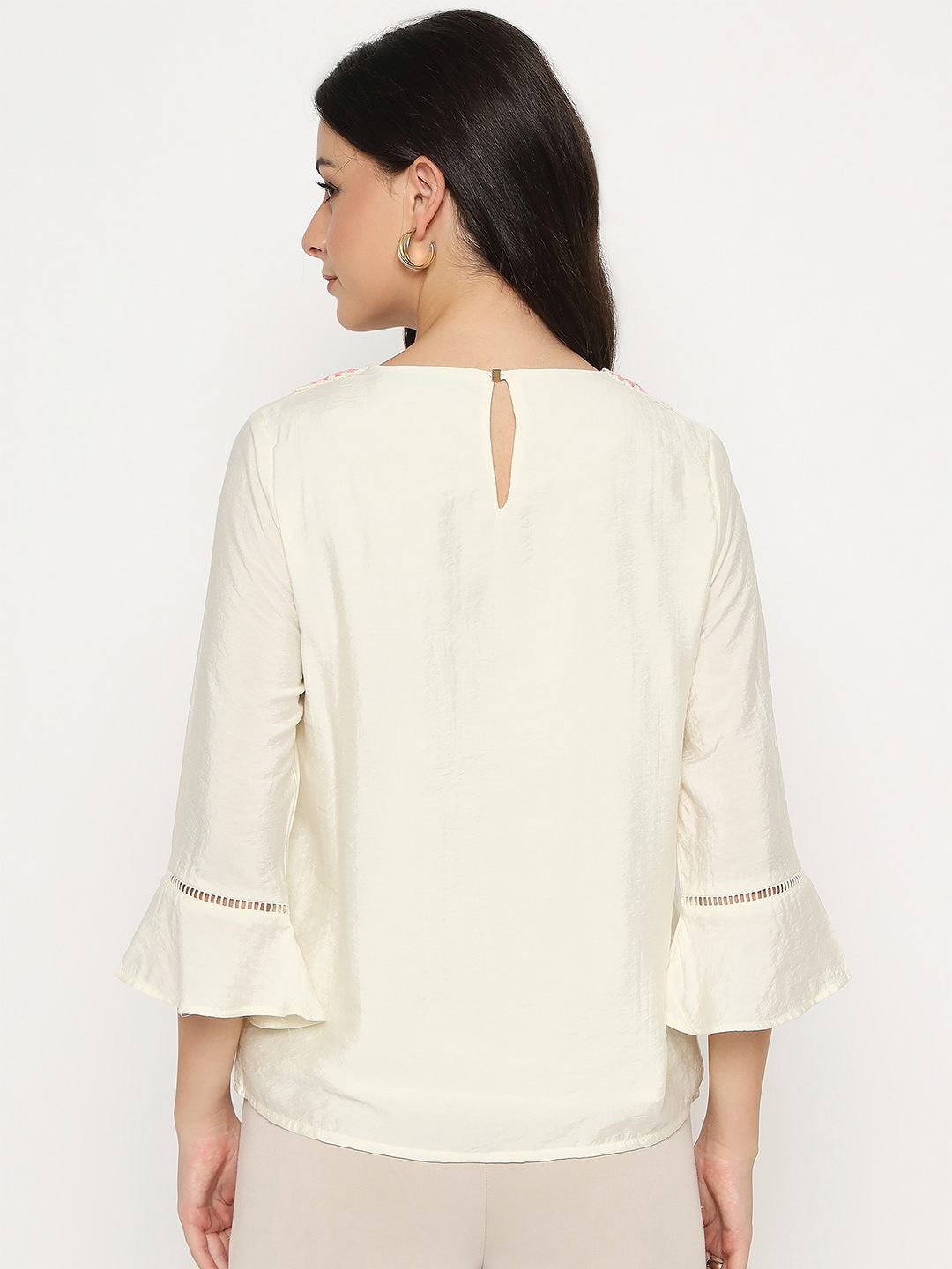 Madame Ladies Western Top H/S M5S18732 001 Beige - Goyalsons ShopMax