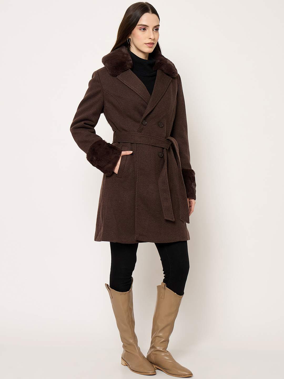 Madame Ladies Western Long Coat M5W20121 004 Brown