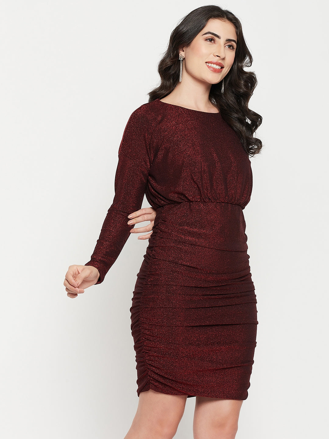 Madame Red Shimmer Bodycon Dress