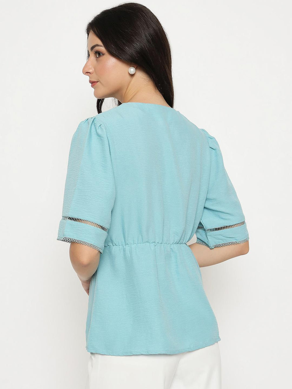 Madame Ladies Western Top H/S M5S18702 036 Sea Green - Goyalsons ShopMax