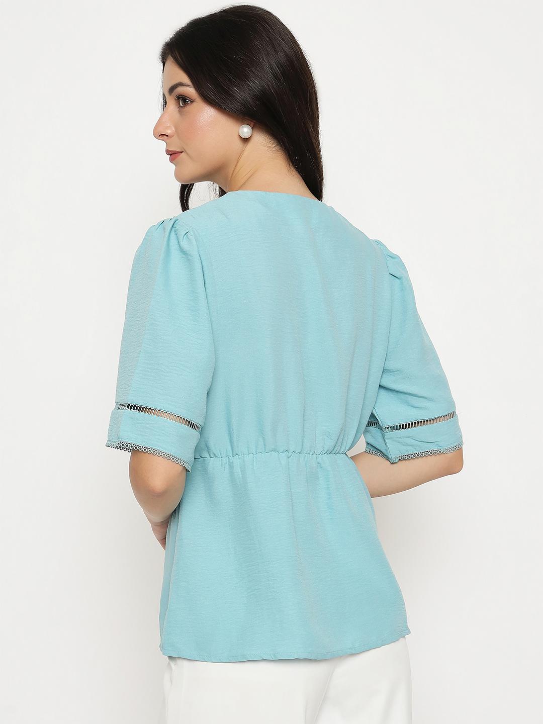 Madame Ladies Western Top H/S M5S18702 036 Sea Green - Goyalsons ShopMax