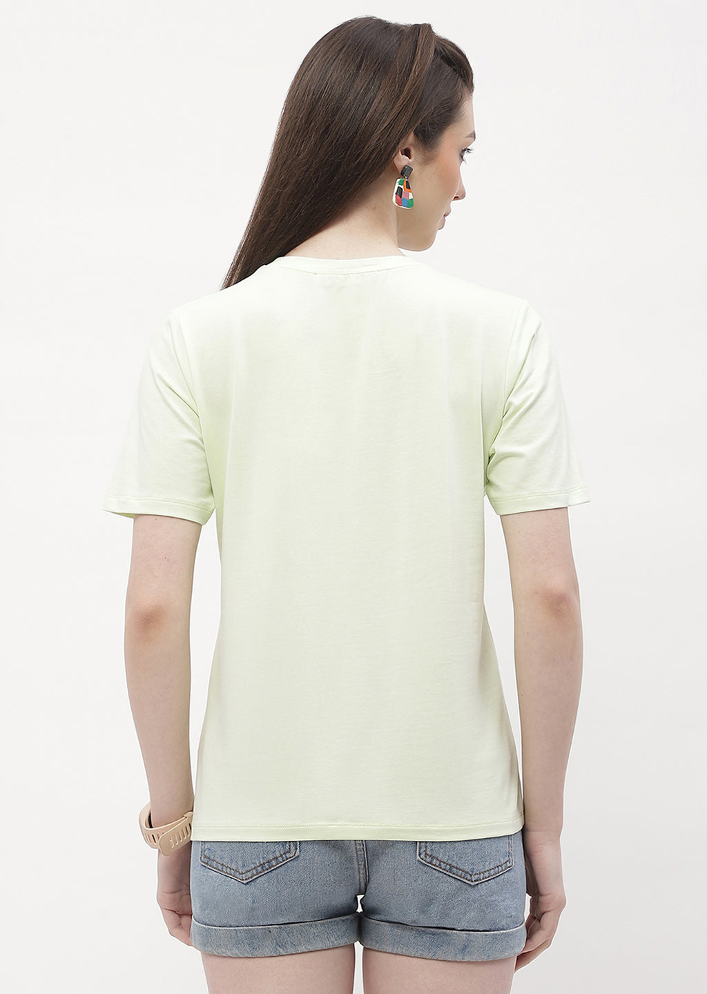Madame Logo Print Neon Green Regular T-Shirt