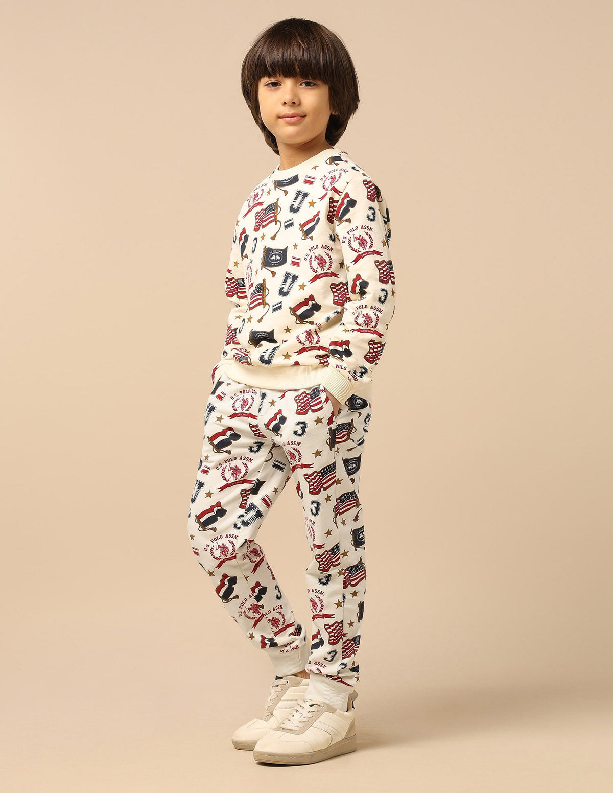 U.S.POLO KIDS BOYS PAJAMA UKTRK0291 WHITE