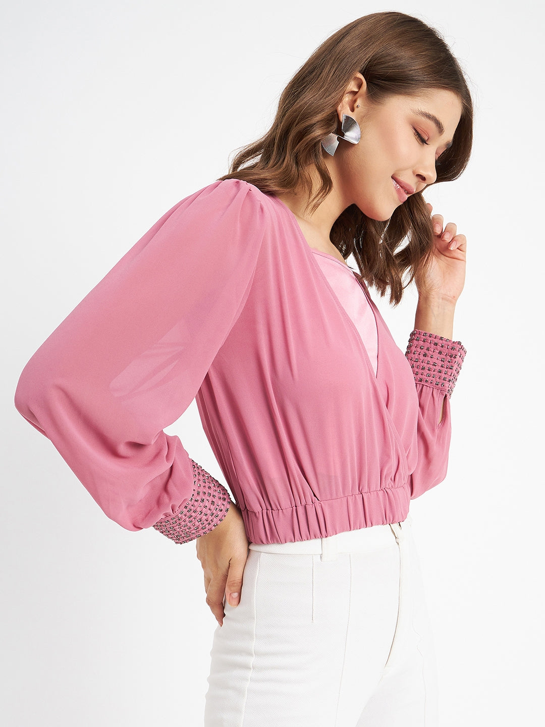 Madame Ladies Western Top H/S M3S18703 031 Pink