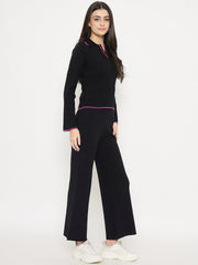 Madame Contrast Trim Black Knitted Co-Ord Set
