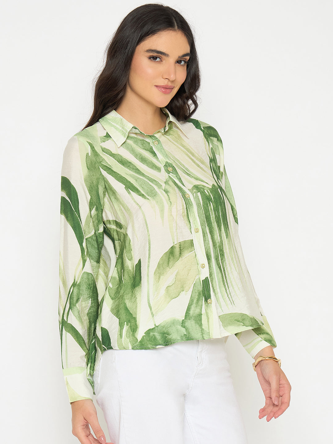 Madame Ladies Western Shirt F/S M5S18214 014 Green - Goyalsons ShopMax