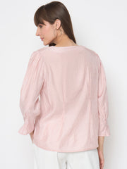 Madame Ladies Western Top H/S M5S18922 030 Peach