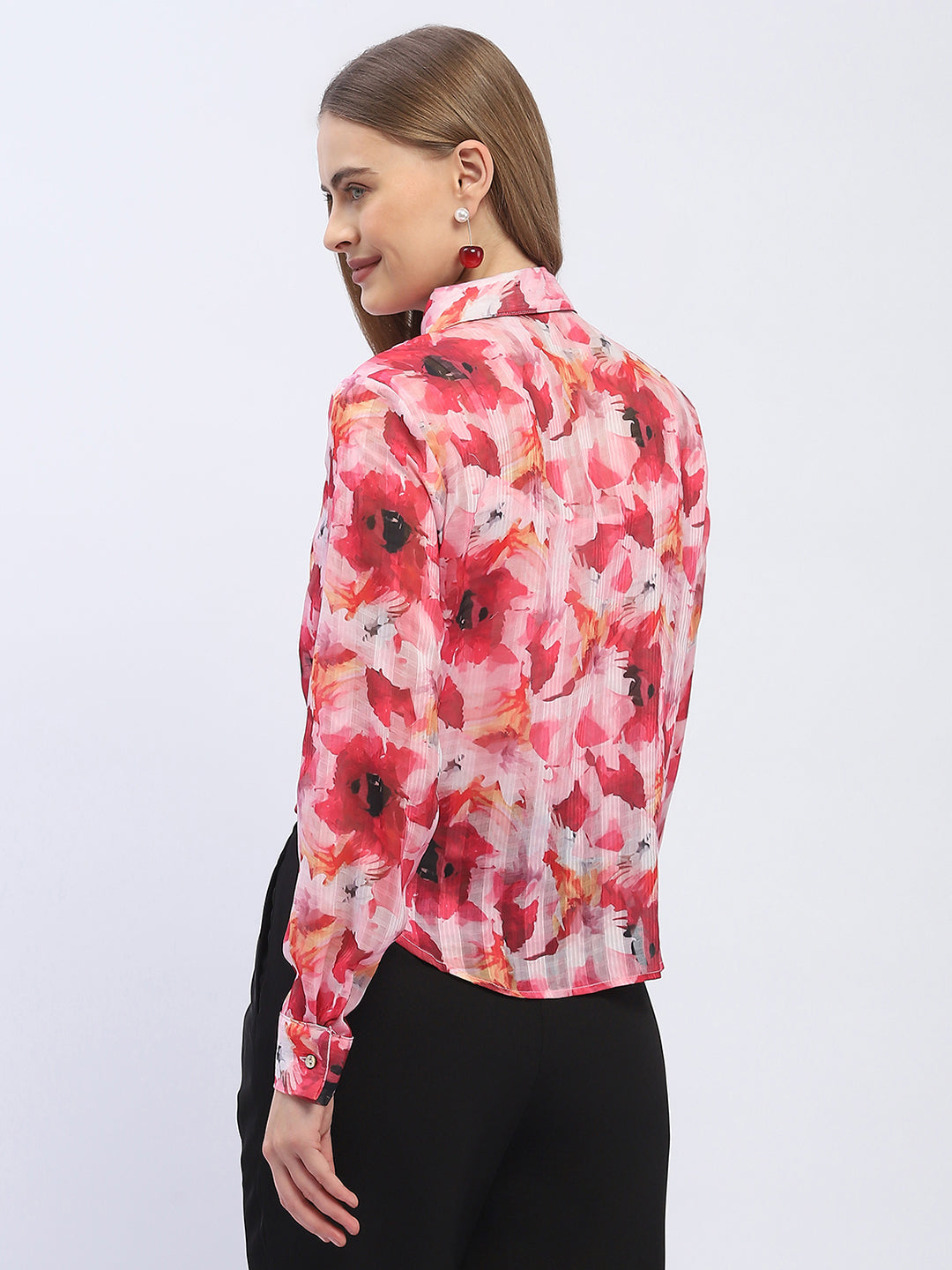 Madame Abstract Print Hot Pink Regular Top