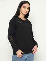 Madame Ladies Western Sweat Shirt M5W22031 002 Black