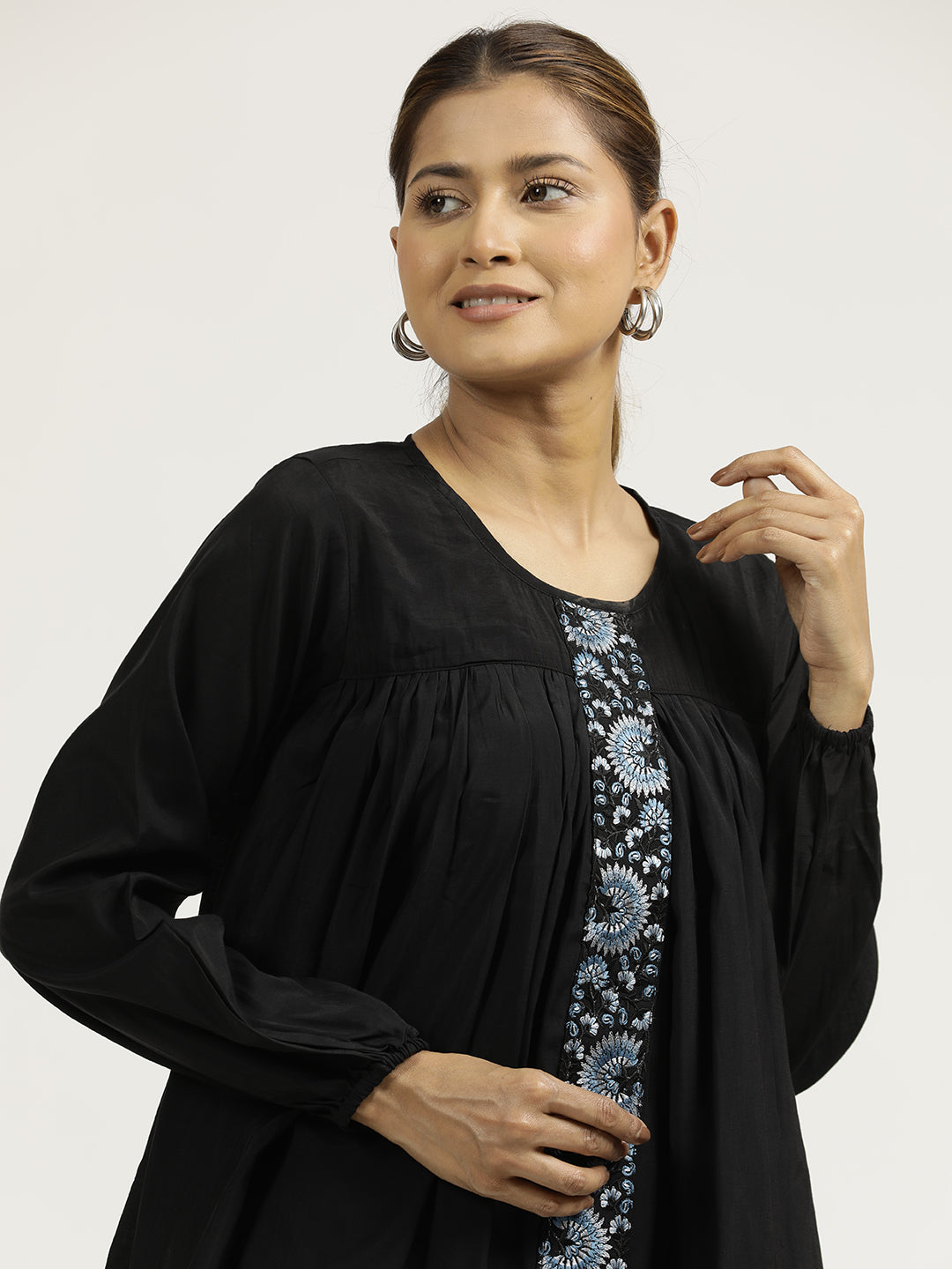 Jaipur Kurti Ladies Western Kurti 2Pcs Set 1A24Coorr003 Black