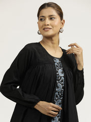 Jaipur Kurti Ladies Western Kurti 2Pcs Set 1A24Coorr003 Black