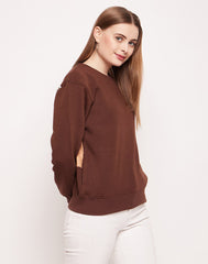 Madame Disney Graphic Print Chocolate Brown Sweatshirt