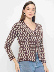 Madame Ladies Western Cardigan M4W70021 045 Wine