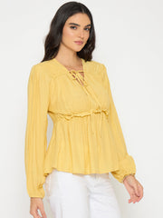 Madame Ladies Western Top H/S M5S18728 044 Yellow