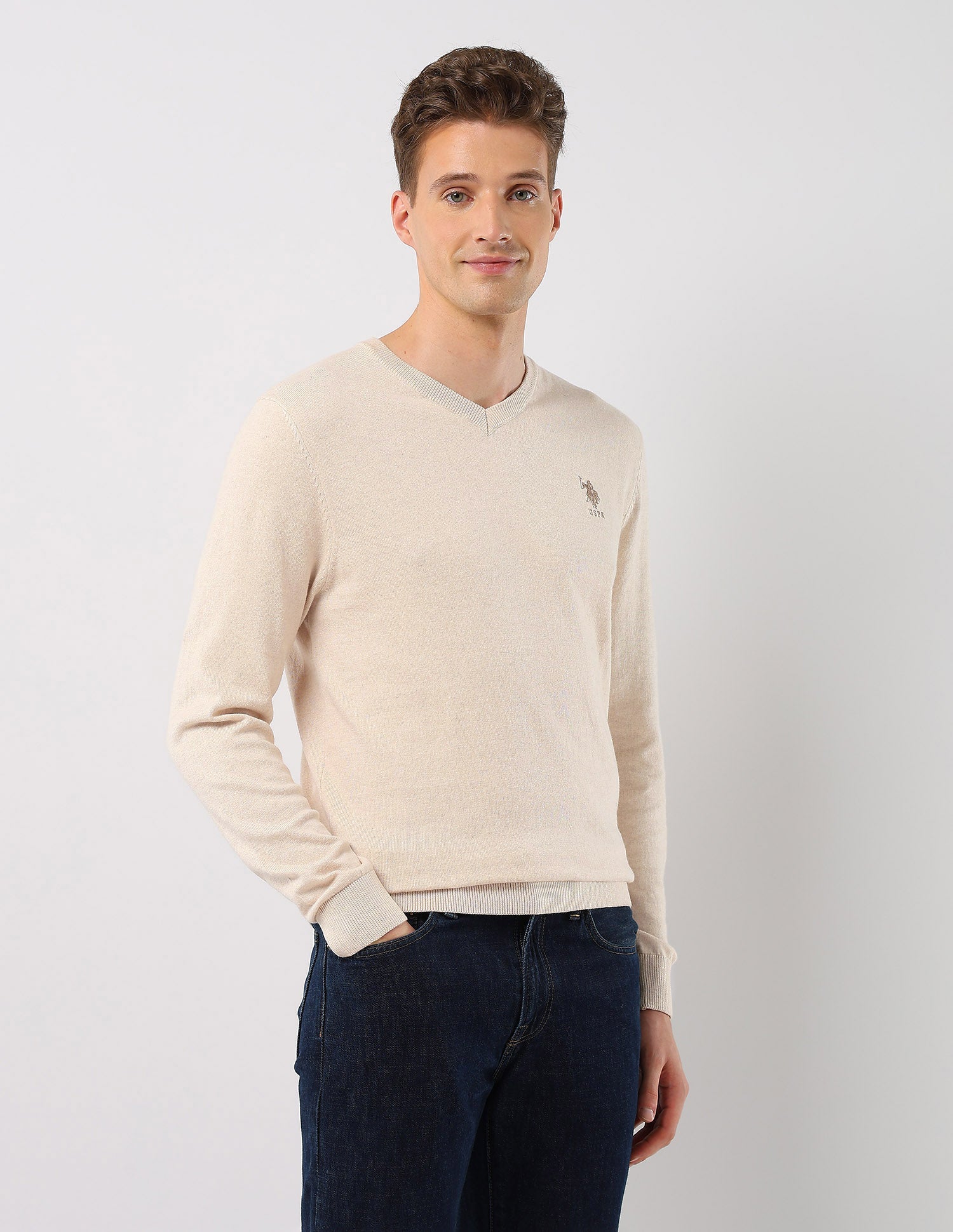 U.S.Polo Mens Pullover Usswe2426 Beige