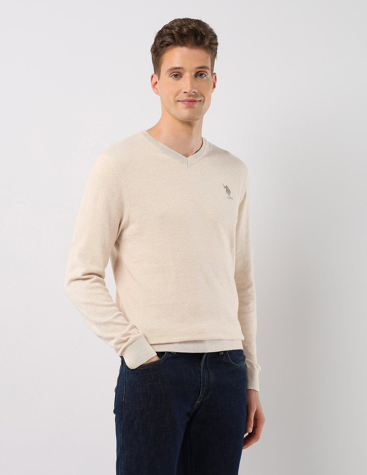 U.S.Polo Mens Pullover Usswe2426 Beige