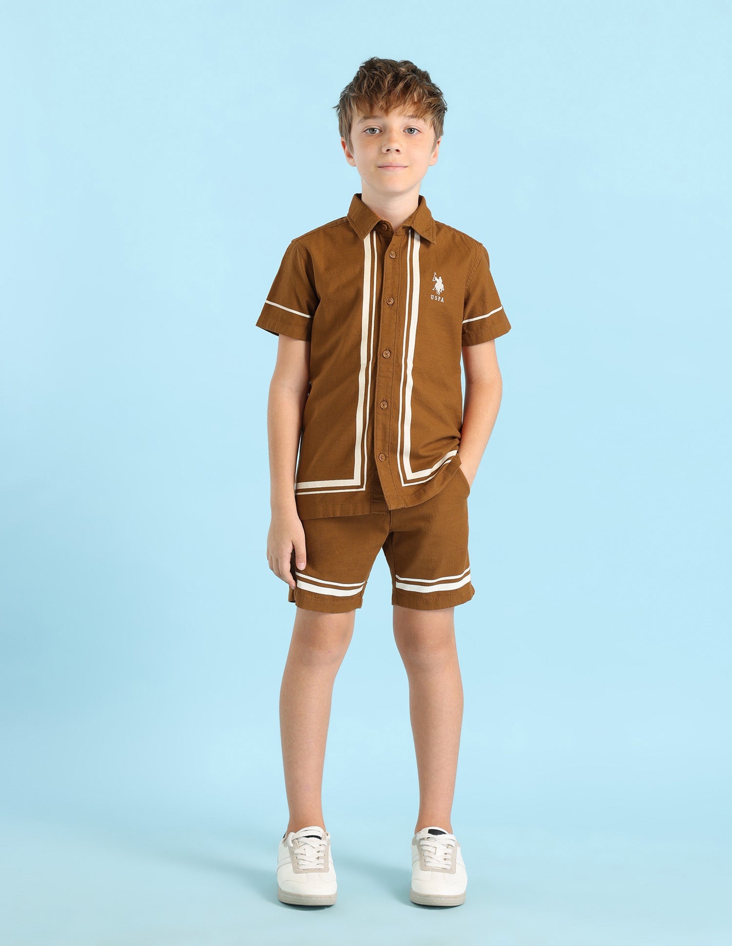 U.S.POLO KIDS BOYS SHIRT H/S UKSHT1384