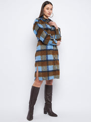 Madame Brown Regular Fit Chequered Shacket