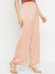 Madame Women Solid Camel Trouser