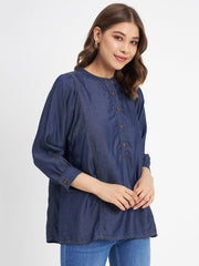 Madame Ladies Western Top H/S M3S18816 382 Dark Navy