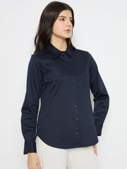Madame Ladies Western Top H/S M5S18253 026 Navy