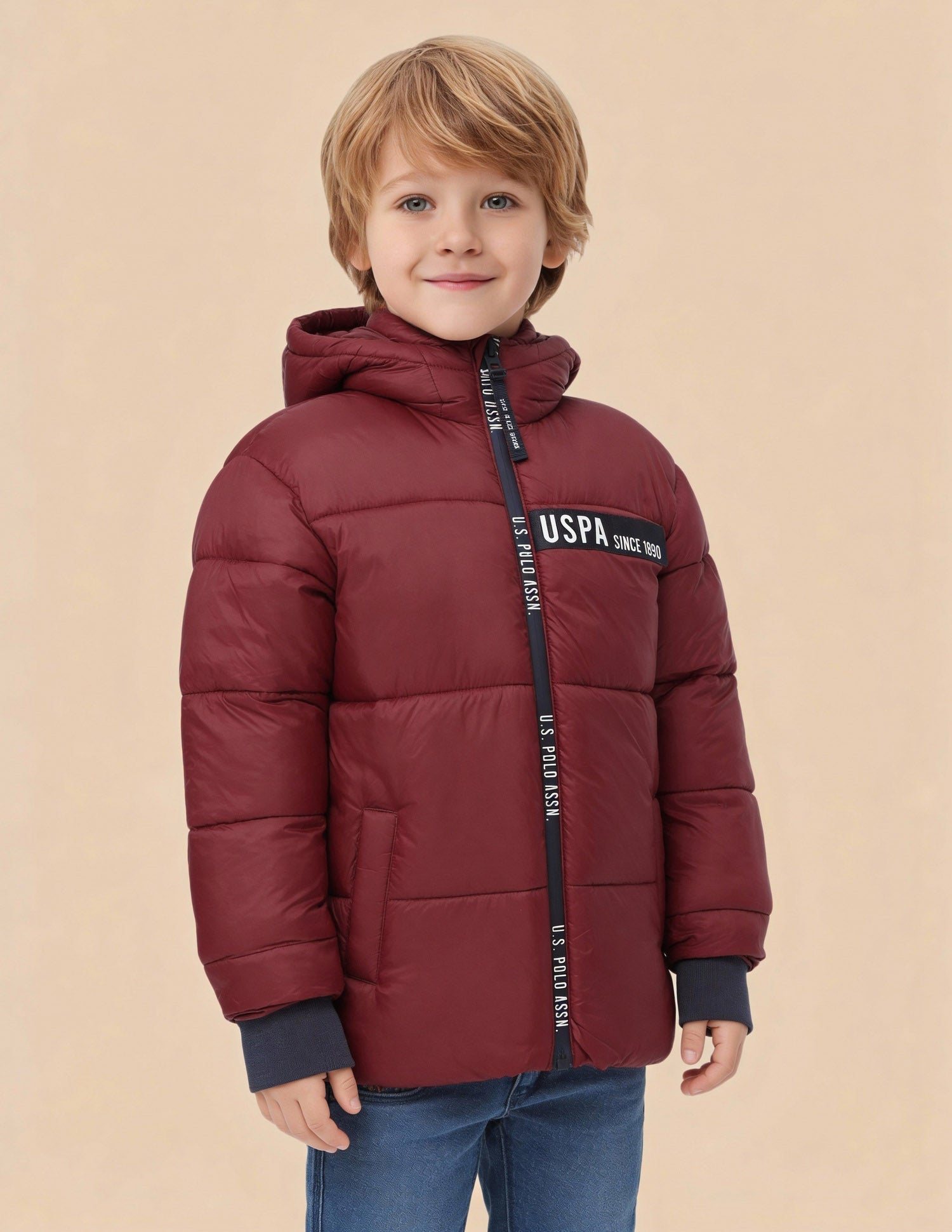 U.S.POLO KIDS BOYS JACKET UKJCK0320 RED