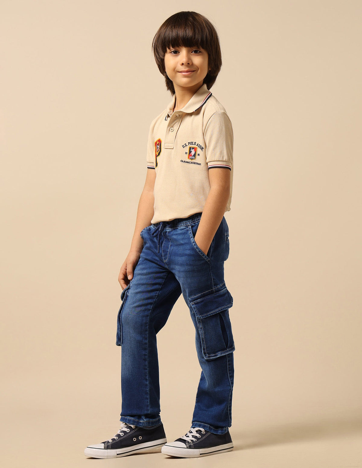 U.S.POLO KIDS BOYS JEANS UKJEN715 LT. BLUE