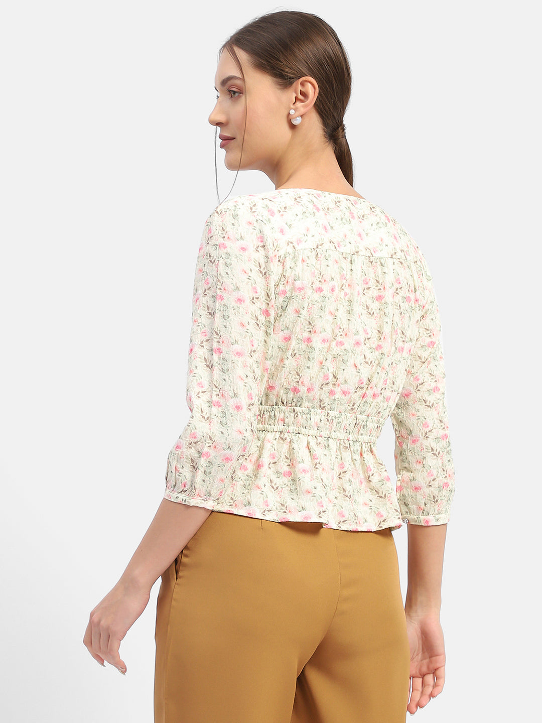 Madame Ladies Western Top H/S M4S18650 001 Beige