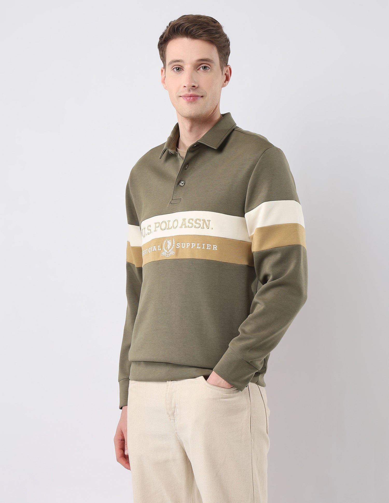 Brand Embroidered Regular Fit Sweatshirt