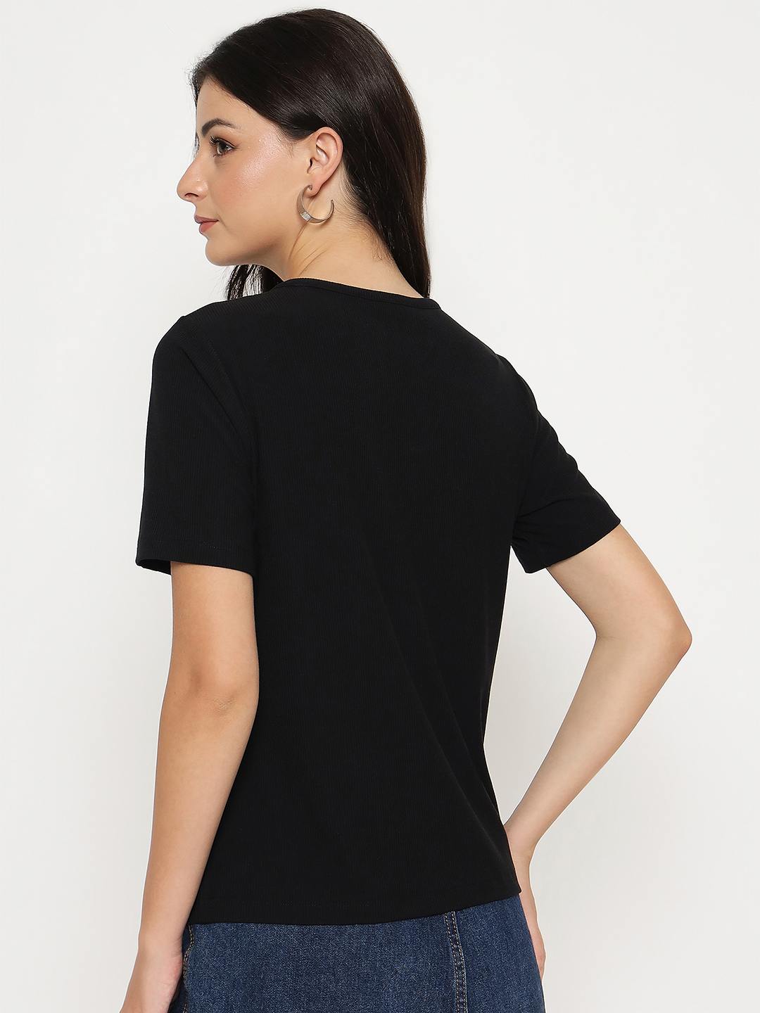 Madame Ladies Western Top H/S M5S11001 002 Black
