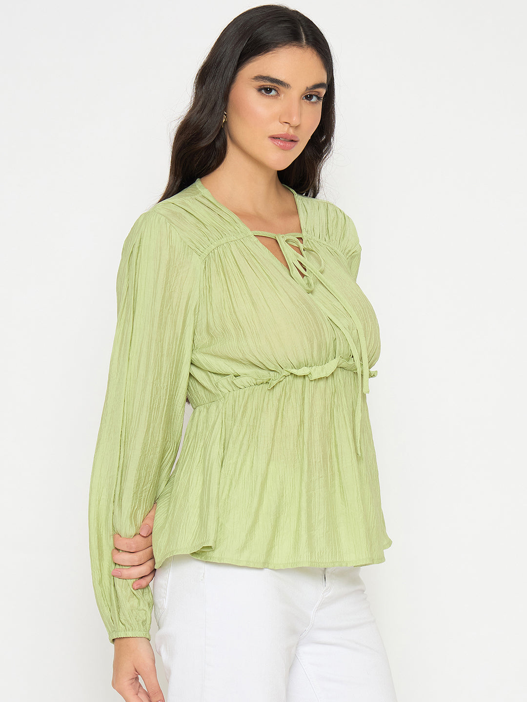 Madame Ladies Western Top H/S M5S18728 388 Apple Green - Goyalsons ShopMax