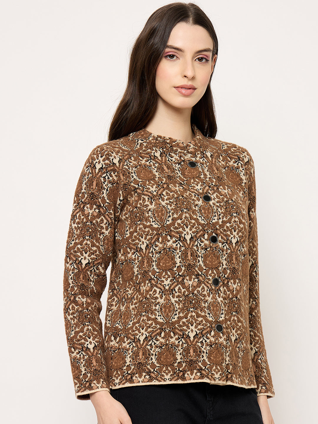 Madame Ladies Western Cardigan M5W70048 004 Brown