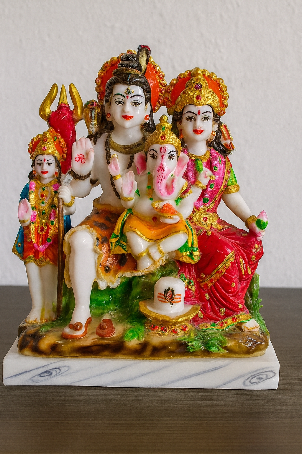 Divine Shiva Parivar Statue with Ganesha and Kartikeya