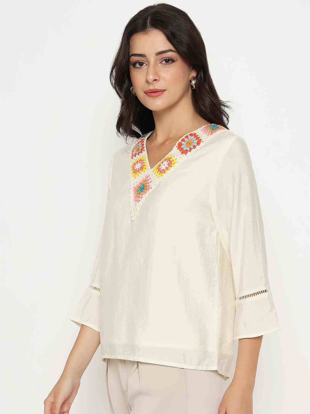 Madame Ladies Western Top H/S M5S18732 001 Beige