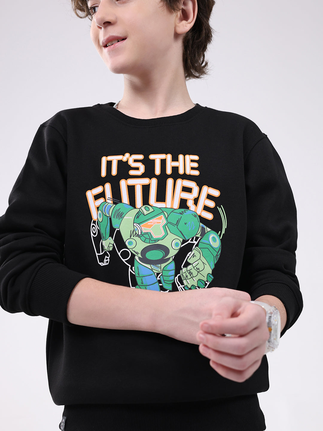 Monte Carlo boys' winter sweatshirt featuring a cozy, comfortable design, perfect for cold weather, in a stylish blue color.