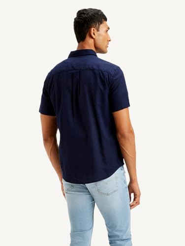 Levi's Men Linen Regular Fit Shirt (24577-0196_Navy