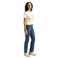 Women's High Rise 724 Slim Straight Fit Blue Jeans