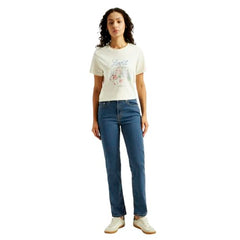 Women's High Rise 724 Slim Straight Fit Blue Jeans