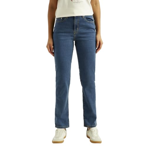 Women's High Rise 724 Slim Straight Fit Blue Jeans
