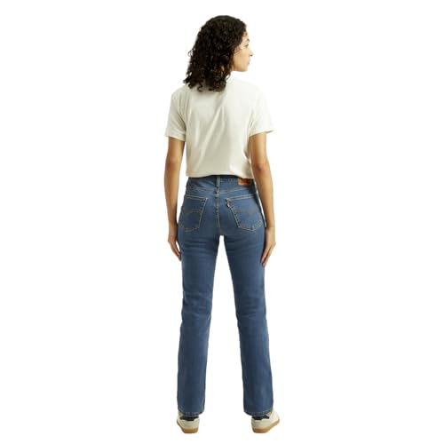 Women's High Rise 724 Slim Straight Fit Blue Jeans