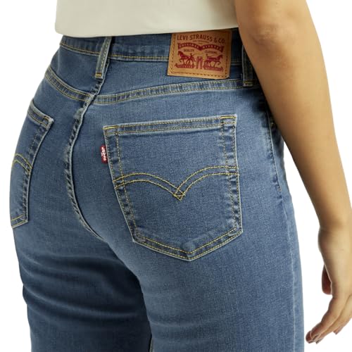 Women's High Rise 724 Slim Straight Fit Blue Jeans