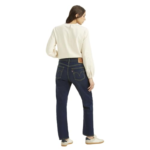Levi's Women's Dark Indigo Straight Fit Mid-Rise Jeans, 1007, 30