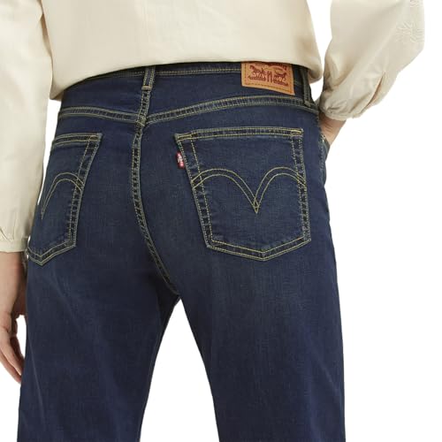 Levi's Women's Dark Indigo Straight Fit Mid-Rise Jeans, 1007, 30