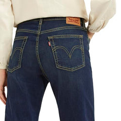 Levi's Women's Dark Indigo Straight Fit Mid-Rise Jeans, 1007, 30