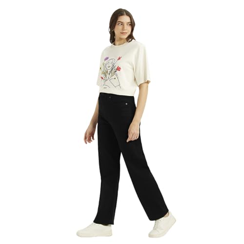 Levi's Women's Black Straight Fit High-Rise Jeans, 1009